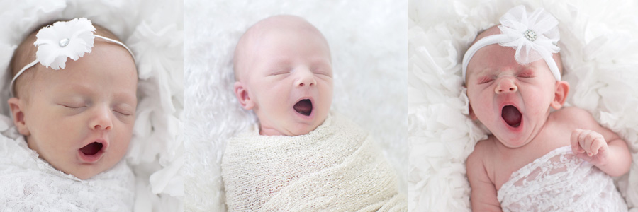 Yawning Newborn Photography